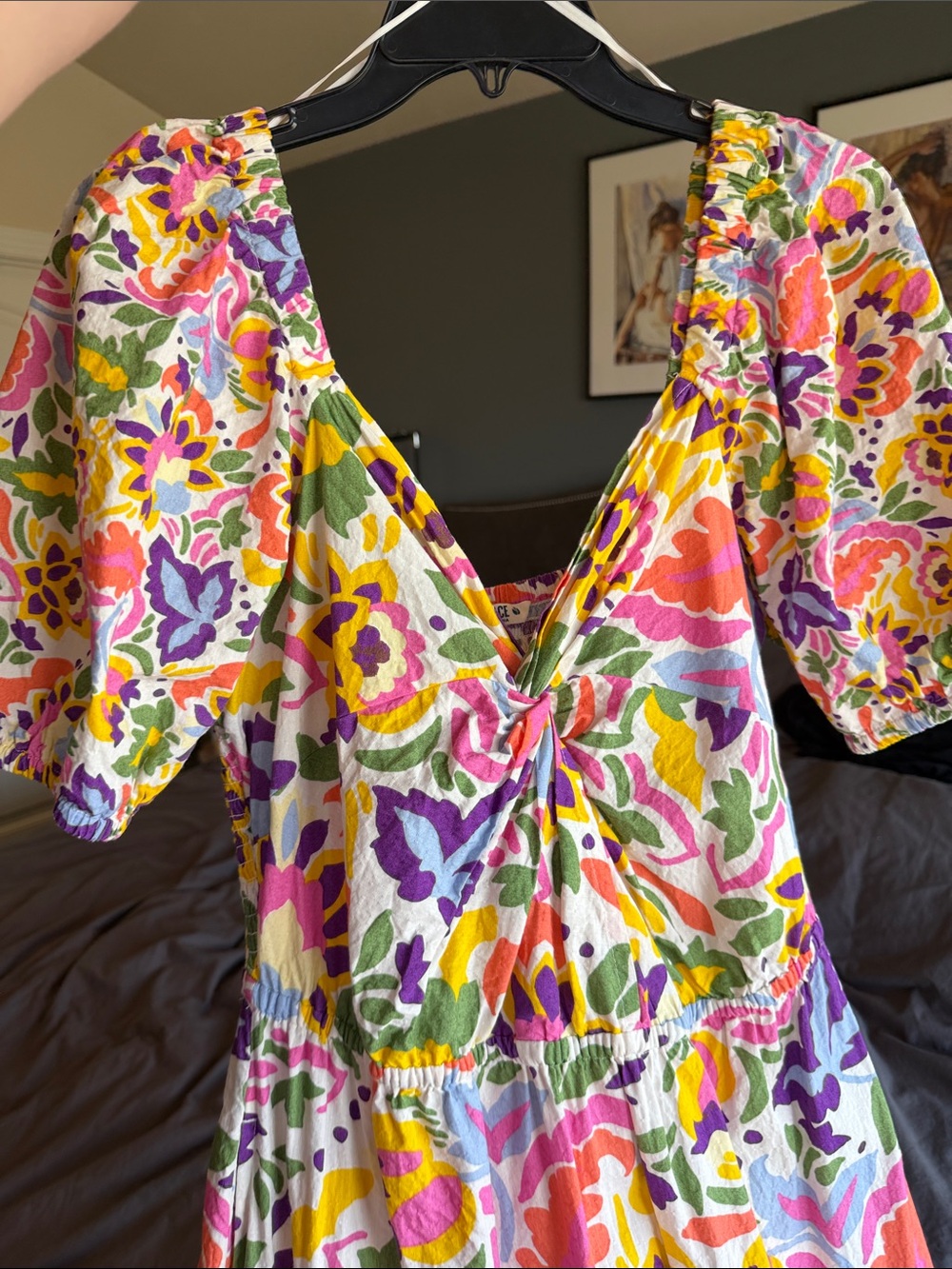 Fat face Bright Floral Maxi Dress with Twist Front — Multicolor